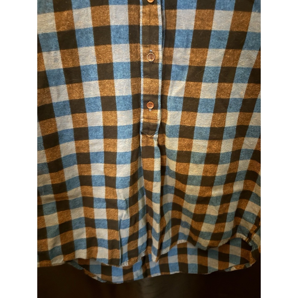 MADEWELL Plaid Button Down Shirt Womens S Blue Brown Flannel - Picture 4 of 12